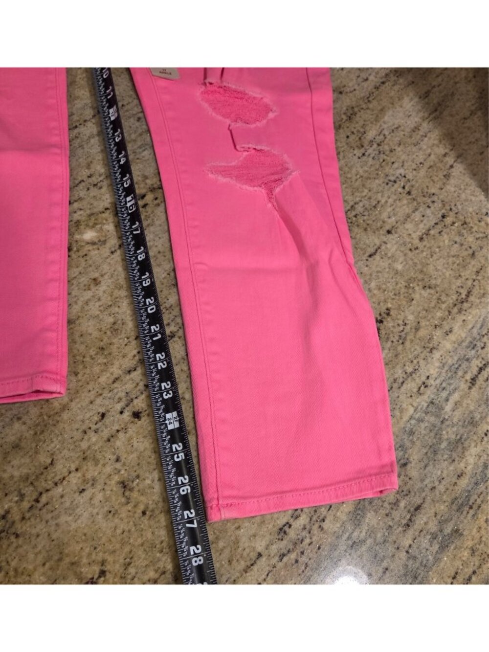 New! Arizona Jeans 17 Juniors 36x27" Neon Hot Pink Ankle Mid Stretch Distressed - Picture 5 of 13